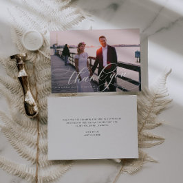 Tarjeta De Agradecimiento letra elegante caligrafía foto de boda