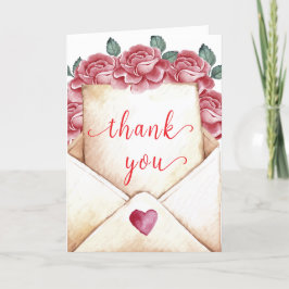 Tarjeta De Agradecimiento Letra Rosa vintage dulce Baby Shower