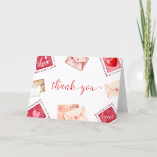 Tarjeta De Agradecimiento Letra Stamp SValentine Baby Shower