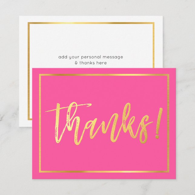 TARJETA DE AGRADECIMIENTO letras a mano adorables  (Anverso / Reverso)