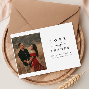 Tarjeta De Agradecimiento Letras de Caligrafía Moderna Fotografía de Boda