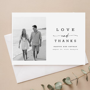 Tarjeta De Agradecimiento Letras de Caligrafía Moderna Fotografía de Boda