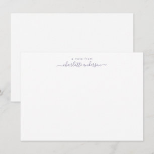 Tarjeta De Agradecimiento Letras de escritura de lavanda minimalista persona