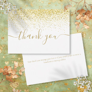 Tarjeta De Agradecimiento Letras modernas elegantes con destellos de purpuri