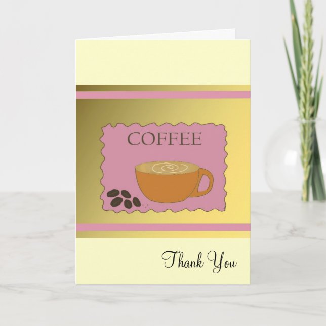 Tarjeta De Agradecimiento Letrero de café rosa Gracias (Anverso)
