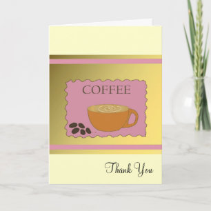 Tarjeta De Agradecimiento Letrero de café rosa Gracias