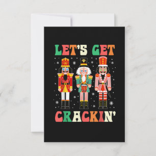 Tarjeta De Agradecimiento Let's Get Cracking Funny Christmas Nutcracker Ball