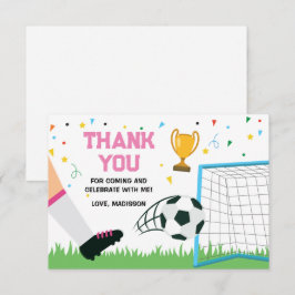 Tarjeta De Agradecimiento Letterpress Thank You Card Soccer Sport Birthday (