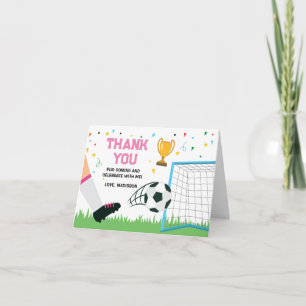 Tarjeta De Agradecimiento Letterpress Thank You Card Soccer Sport Birthday (