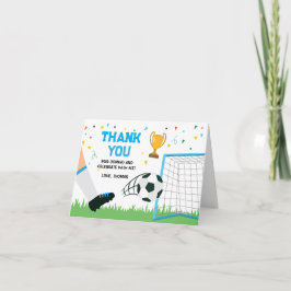 Tarjeta De Agradecimiento Letterpress Thank You Card Soccer Sport Birthday (