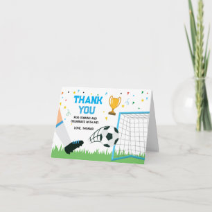 Tarjeta De Agradecimiento Letterpress Thank You Card Soccer Sport Birthday (