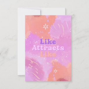 Tarjeta De Agradecimiento Ley de Atracción Motivacional Inspiradora Rosa