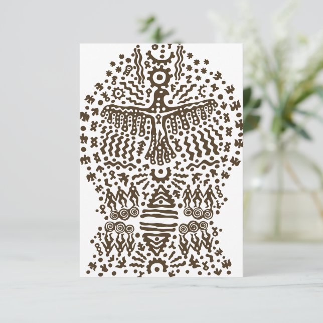 Tarjeta De Agradecimiento Leyenda antigua: Pájaros gigantes y tiendas tribal (Anverso de pie)