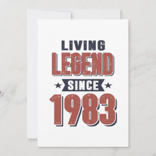 Tarjeta De Agradecimiento Leyenda viva desde regalo de cumpleaños de 1983