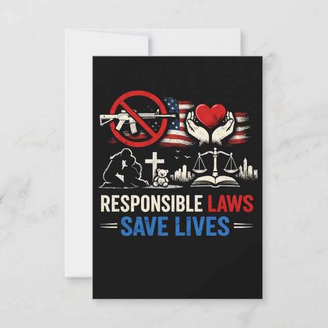 Tarjeta De Agradecimiento Leyes Responsables Salvan Vidas (Anverso)