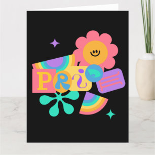 Tarjeta De Agradecimiento LGBT+orgullo. Amor arcoiris. Amor a los girasoles.