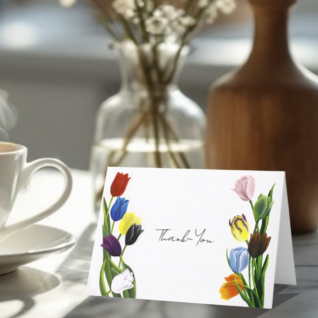 Tarjeta De Agradecimiento LGBTQ más Tulips Flowers (Subido por el creador)