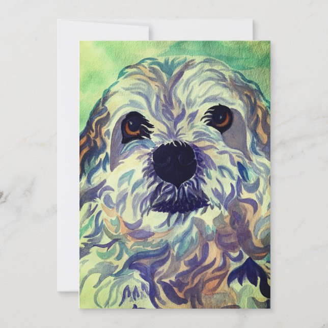 Tarjeta De Agradecimiento Lhasa Apso Watercolor (Anverso)