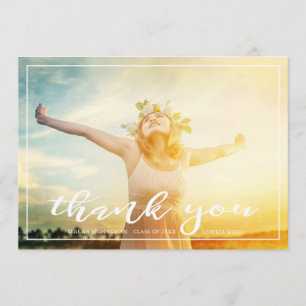 Tarjeta De Agradecimiento Libre y centrado   Graduación Gracias   Luz