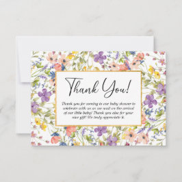 Tarjeta De Agradecimiento Libro Baby Shower De Summer Wildflower Meadow Para