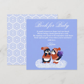 Tarjeta De Agradecimiento Libro de Baby Shower Penguin Winter Snow Birthday
