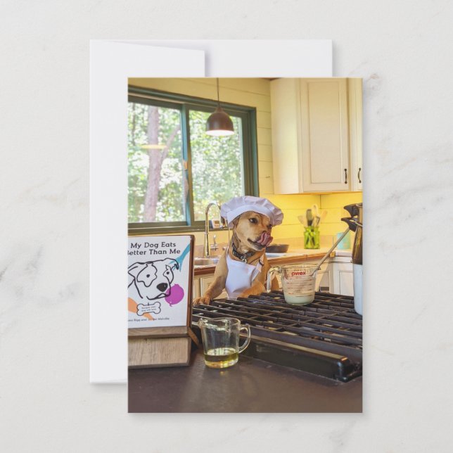 Tarjeta De Agradecimiento Libro de cocina del chef Funny Dog Photo Card (Anverso)