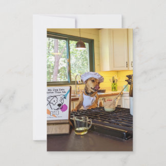 Tarjeta De Agradecimiento Libro de cocina del chef Funny Dog Photo Card