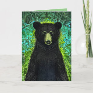 Tarjeta De Agradecimiento Libro de cuentos divertido pequeño oso negro