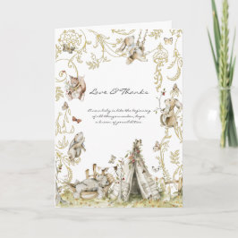 Tarjeta De Agradecimiento Libro de historias | Woodland Forest Baby Shower G