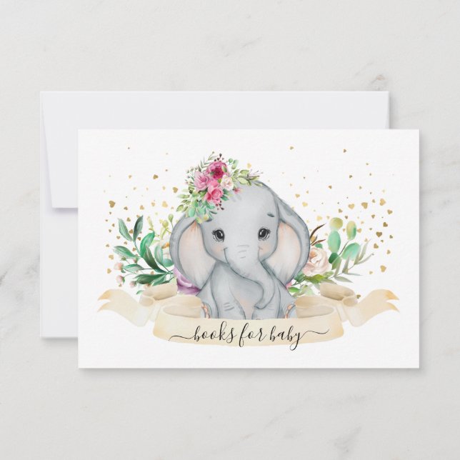 Tarjeta De Agradecimiento Libros Cuadros Para Petición De Bebé (Reverso)