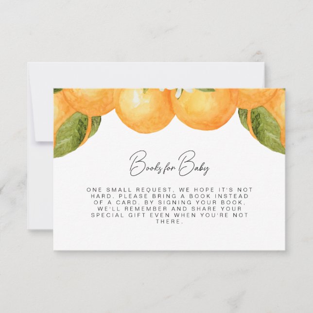 Tarjeta De Agradecimiento Libros de Naranjas acuarelas para bebés (Anverso)
