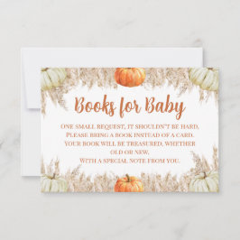 Tarjeta De Agradecimiento Libros de otoño para bebé con hierba Pampas Insert
