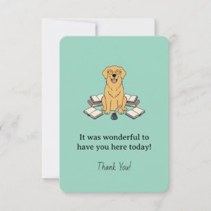 Tarjeta De Agradecimiento Libros del Capítulo Uno Golden Retriever Verde Pas