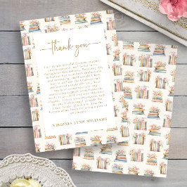 Tarjeta De Agradecimiento Libros Florales