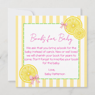 Tarjeta De Agradecimiento Libros para bebé con tema de limón