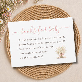 Tarjeta De Agradecimiento Libros para bebé en baby shower de flores silvestr