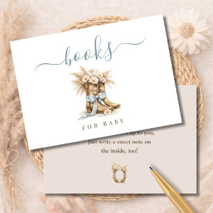 Tarjeta De Agradecimiento Libros para el Baby Shower de Little Cowboy Boho B