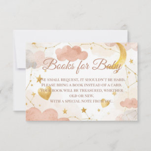 Tarjeta De Agradecimiento Libros para Insert de Bebé Cute Celestial Baby S