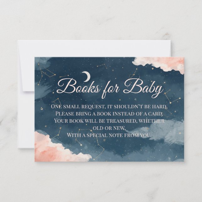 Tarjeta De Agradecimiento Libros para Insertar al Bebé | Acuarela de Constel (Anverso)