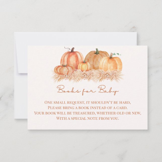 Tarjeta De Agradecimiento Libros para Insertar al Bebé | Pampas de Otoño (Anverso)