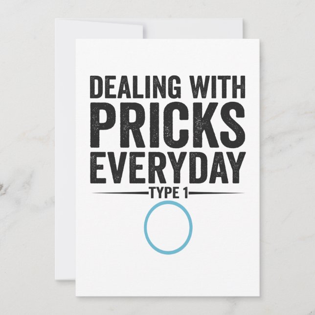 Tarjeta De Agradecimiento Lidiando con Pricks Todos los Días Regalo de Diabe (Anverso)