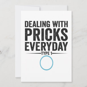 Tarjeta De Agradecimiento Lidiando con Pricks Todos los Días Regalo de Diabe