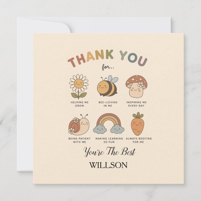 Tarjeta De Agradecimiento  life with this Printable Teacher Appreciation  (Anverso)