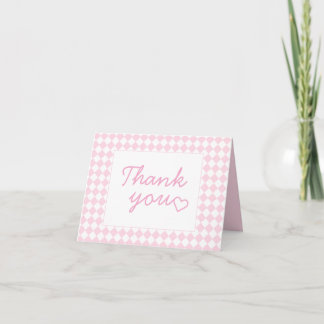Tarjeta De Agradecimiento Light pink Classic design Folded Thank You Card