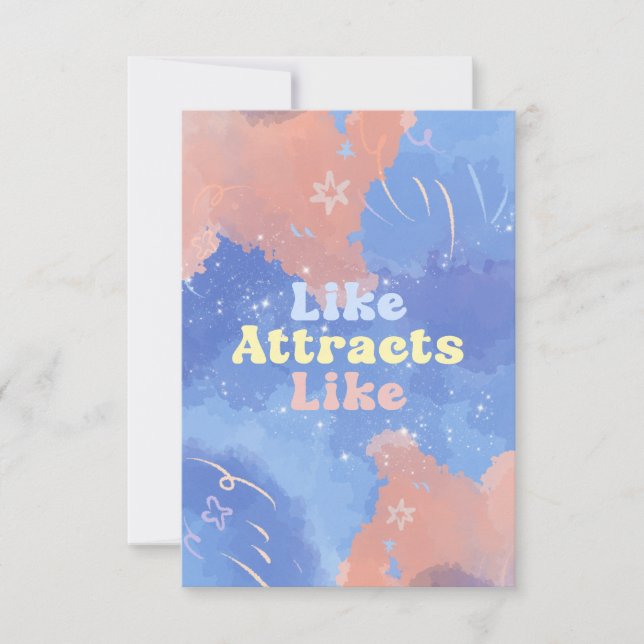 Tarjeta De Agradecimiento Like attracts Like, Motivational, Positive Quote (Anverso)
