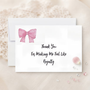 Tarjeta De Agradecimiento Like Royalty Pink Bow Card