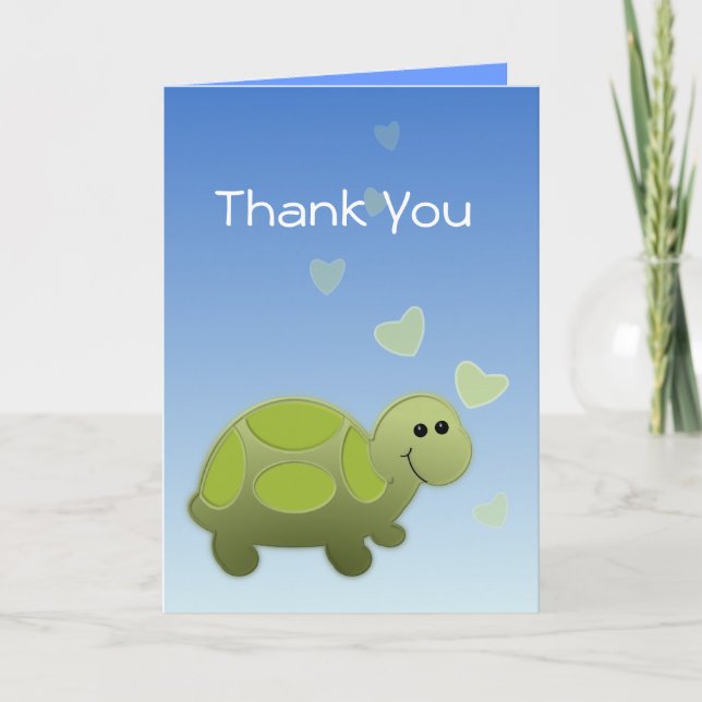 Tarjeta De Agradecimiento Lil Turtle Gracias (Anverso)