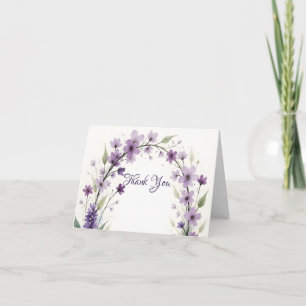 Tarjeta De Agradecimiento Lila Floral Lavanda