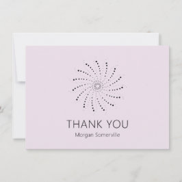 Tarjeta De Agradecimiento Lila Moderna Espiral Punto Elegante