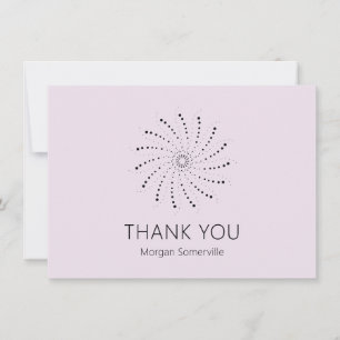 Tarjeta De Agradecimiento Lila Moderna Espiral Punto Elegante